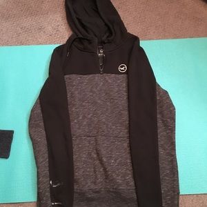Hollister Black Color Block 1/2 Zip Hoodie